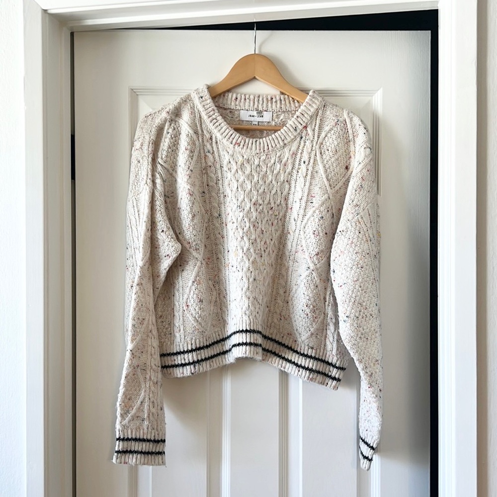 ✨JOHN + JENN Sweater - Cropped Confetti Crew-Neck - Size M